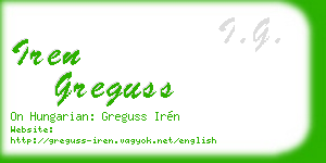 iren greguss business card